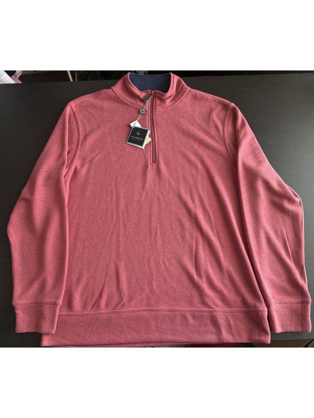Tailorbyrd Collection NWT XL 1/4 Zip French Rib Pullover Burnt Orange Ultra Soft